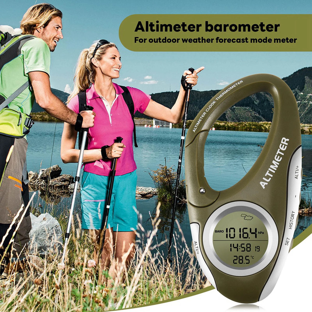Outdoor Handheld Altimeter Thermometer I986