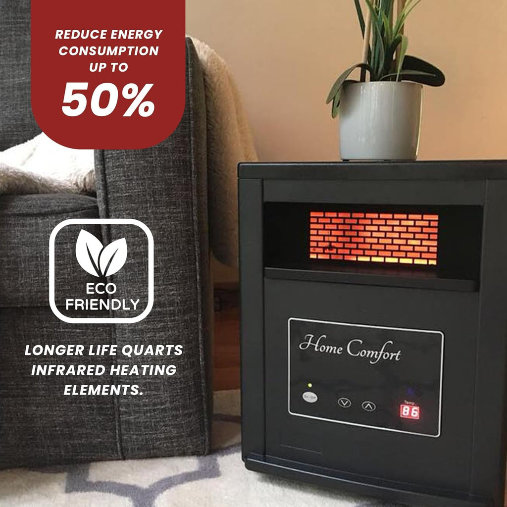 Black 1500W Infrared Heater with Thermostat and Remote Control B353575