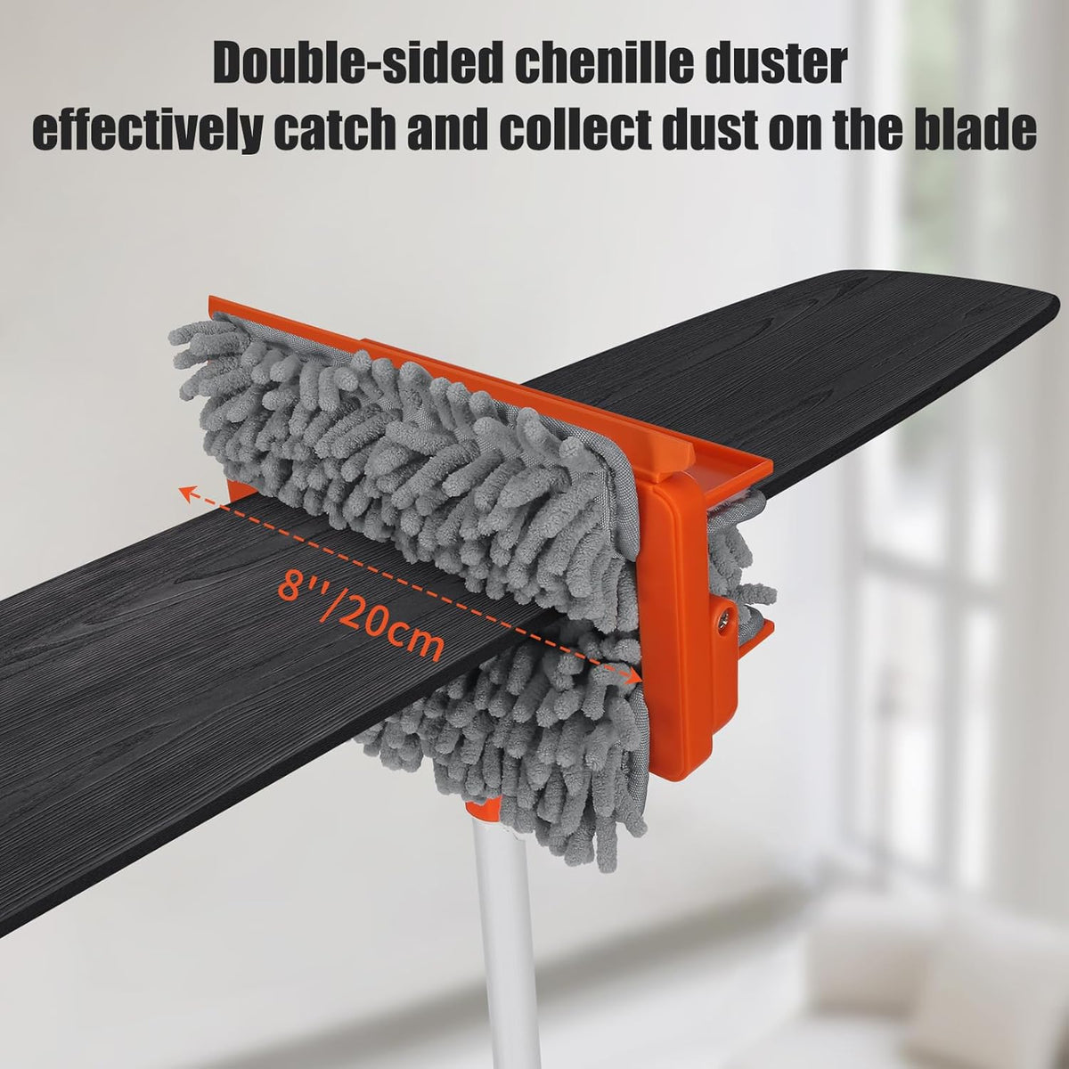 62.5‘’ Extendable Long Handle Ceiling Fan Cleaning Tool with Reusable Chenille & Microfiber Mop Head Y395492