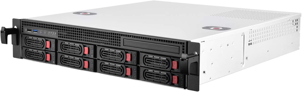 2U Rackmount Server Case with 8 X 3.5 Hot Swap Bays Micro-ATX Support Z55798