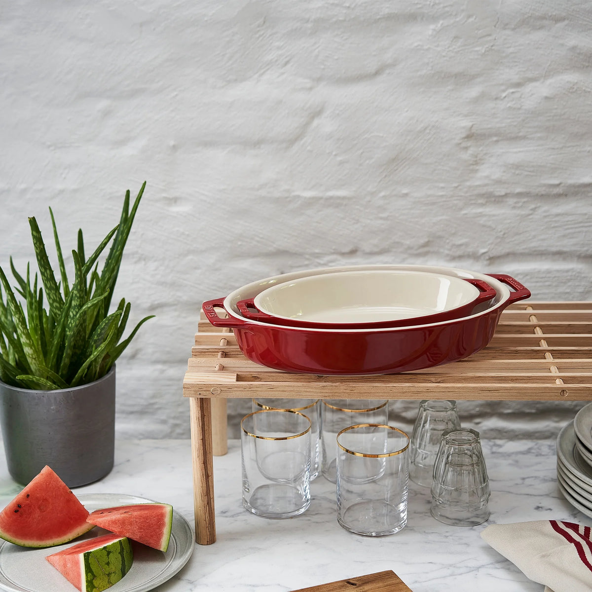 2-pc Oval Ceramic Baking Dish Set D416512