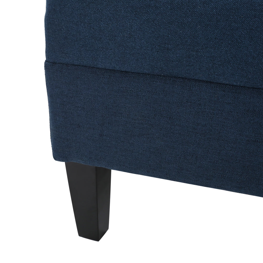 Rectangular Fabric Ottoman, Dark Blue A6389