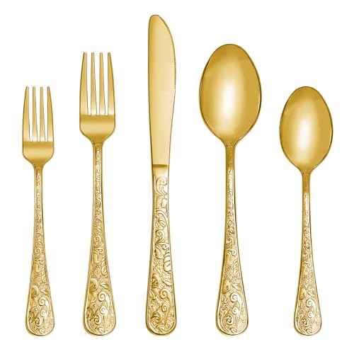 20 Pieces Gold Stainless Steel Flatware Set X1863