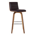 26" Faux Leather Counter Stool in Brown/Walnut C138634
