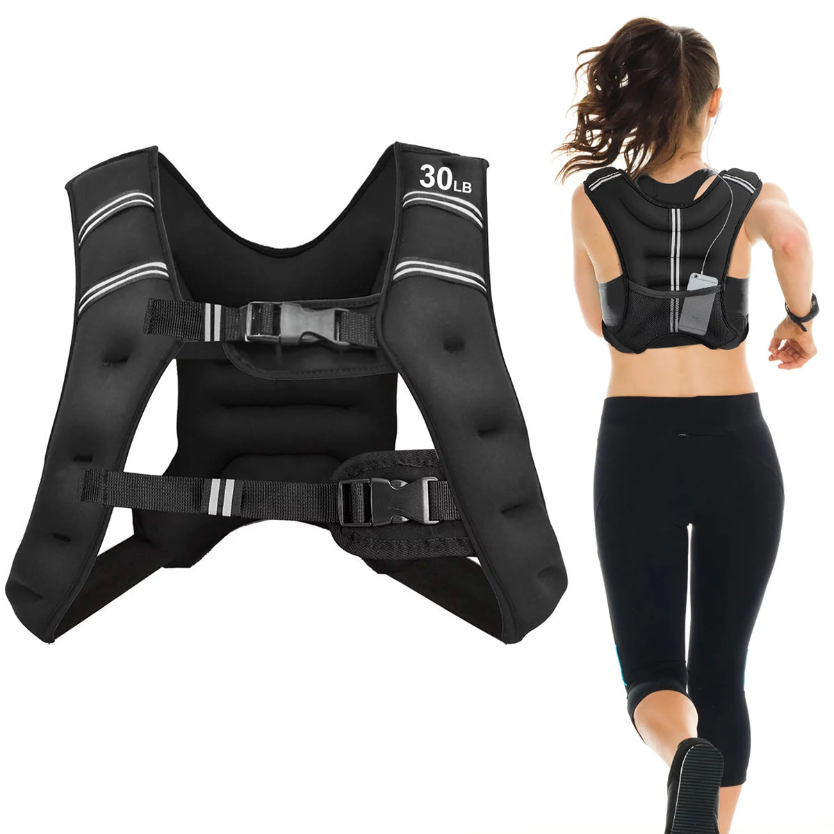 30LBS Adjustable Weighted Vest J486204