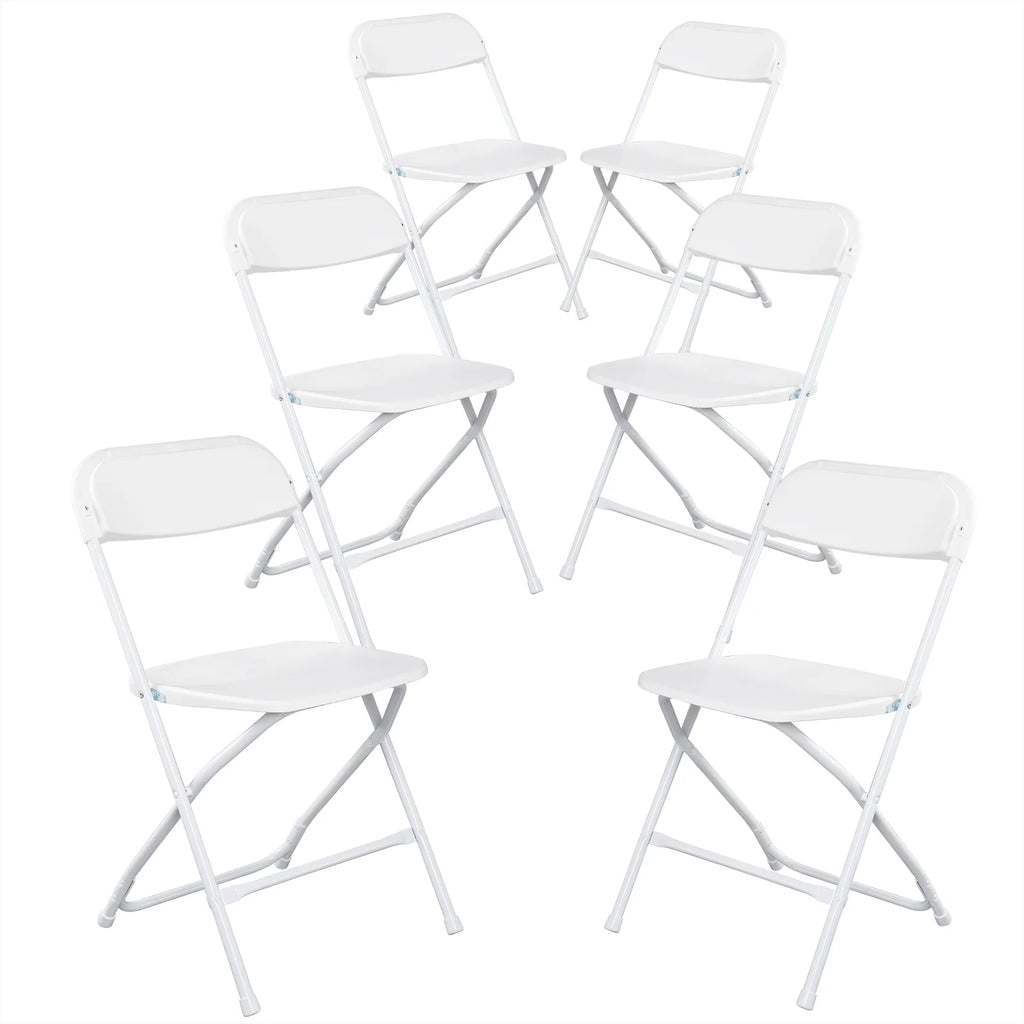 White Plastic Folding Chairs 6 Pack I851