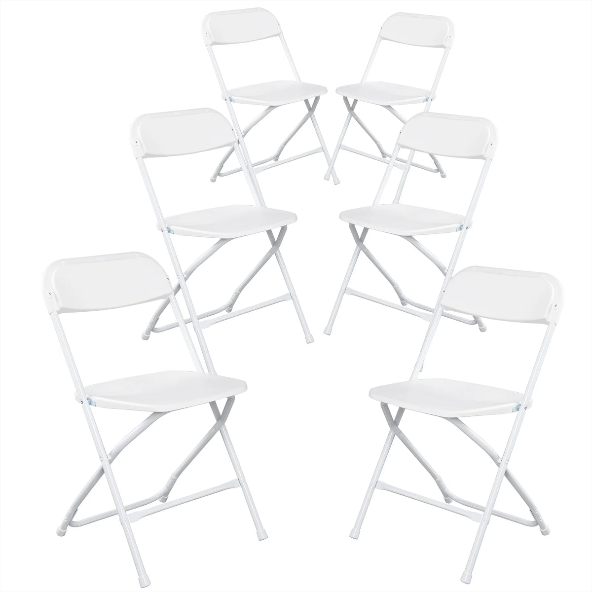 White Plastic Folding Chairs 6 Pack I851