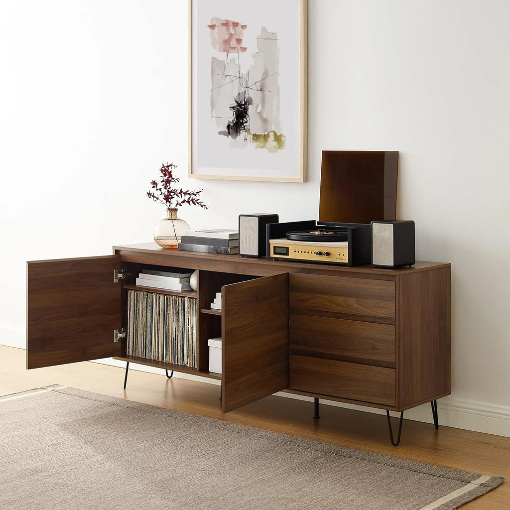 Brown Oak Record Storage Sideboard X558659