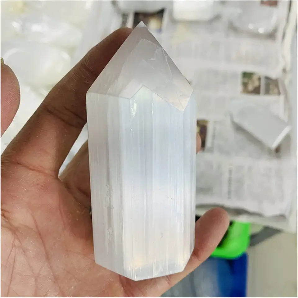Natural Selenite Crystal Point Wand 6-7cm K997162