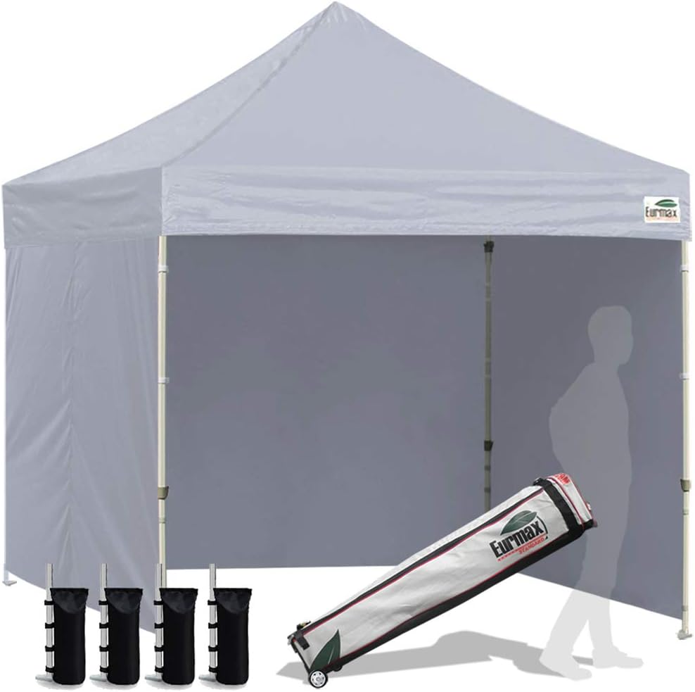 10'x10' Pop-up Canopy Tent with 4 Removable Side Walls and Roller Bag I229942