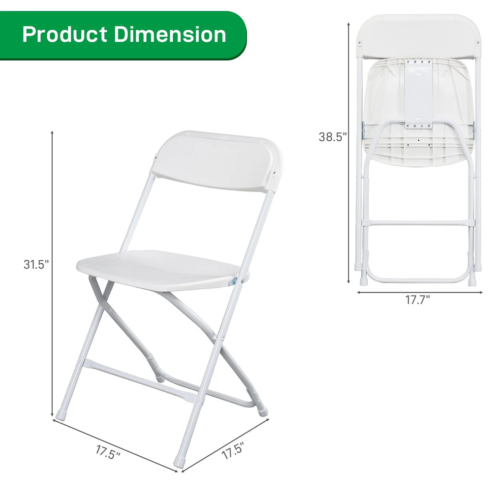 White Plastic Folding Chairs 6 Pack I851