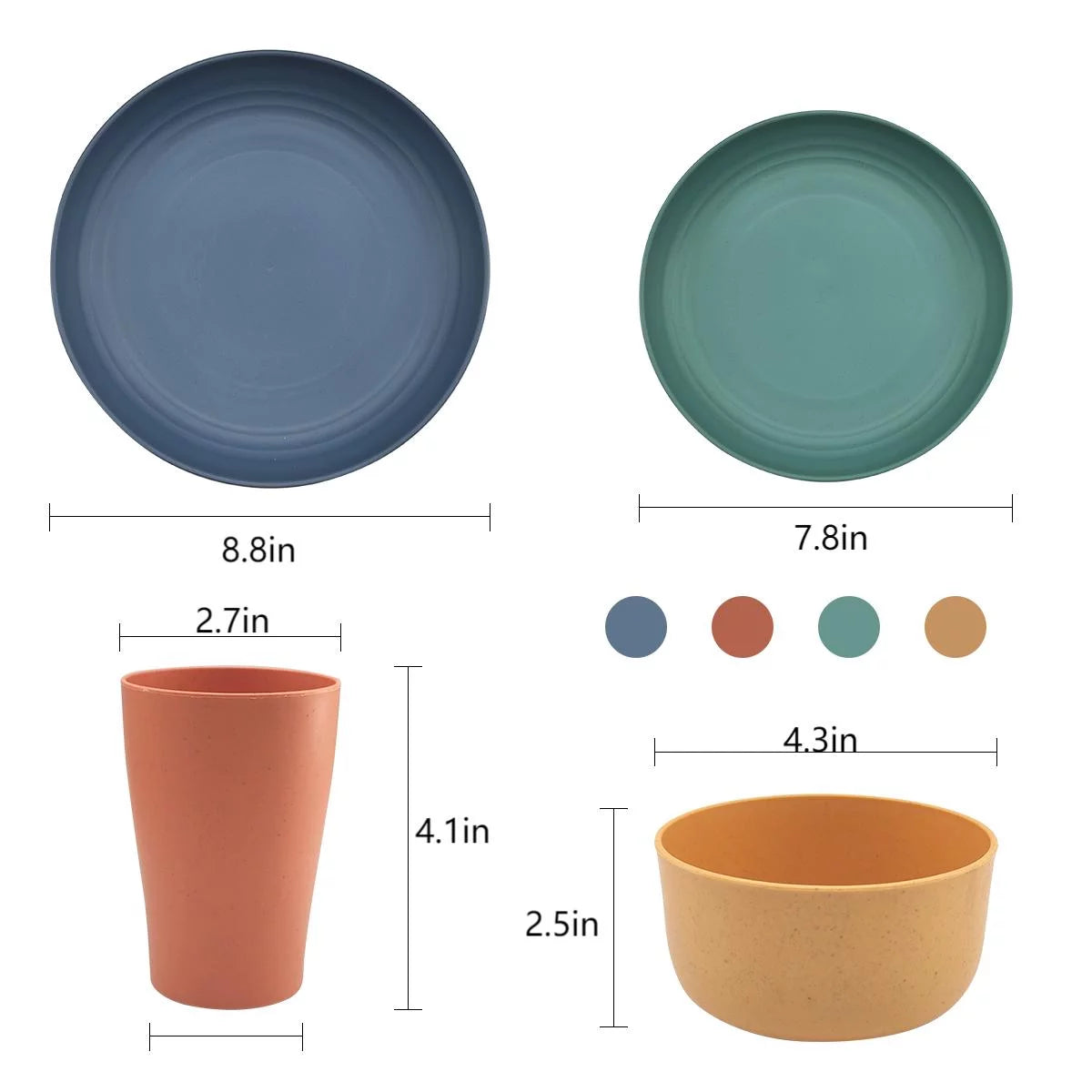 Wheat Straw Dinnerware Set 16 Piece L9902