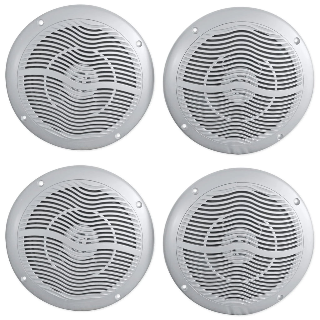 6.5 1200 Watt Waterproof Marine Boat Speakers 2-Way Silver A3172