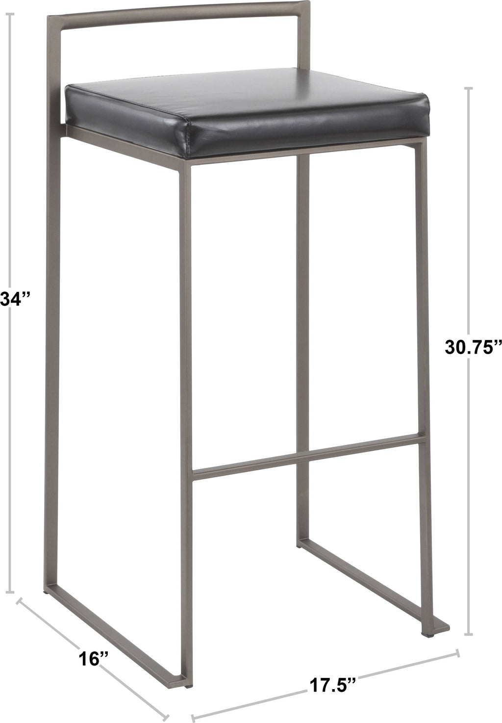 Stackable Barstool Set of 2 L162283