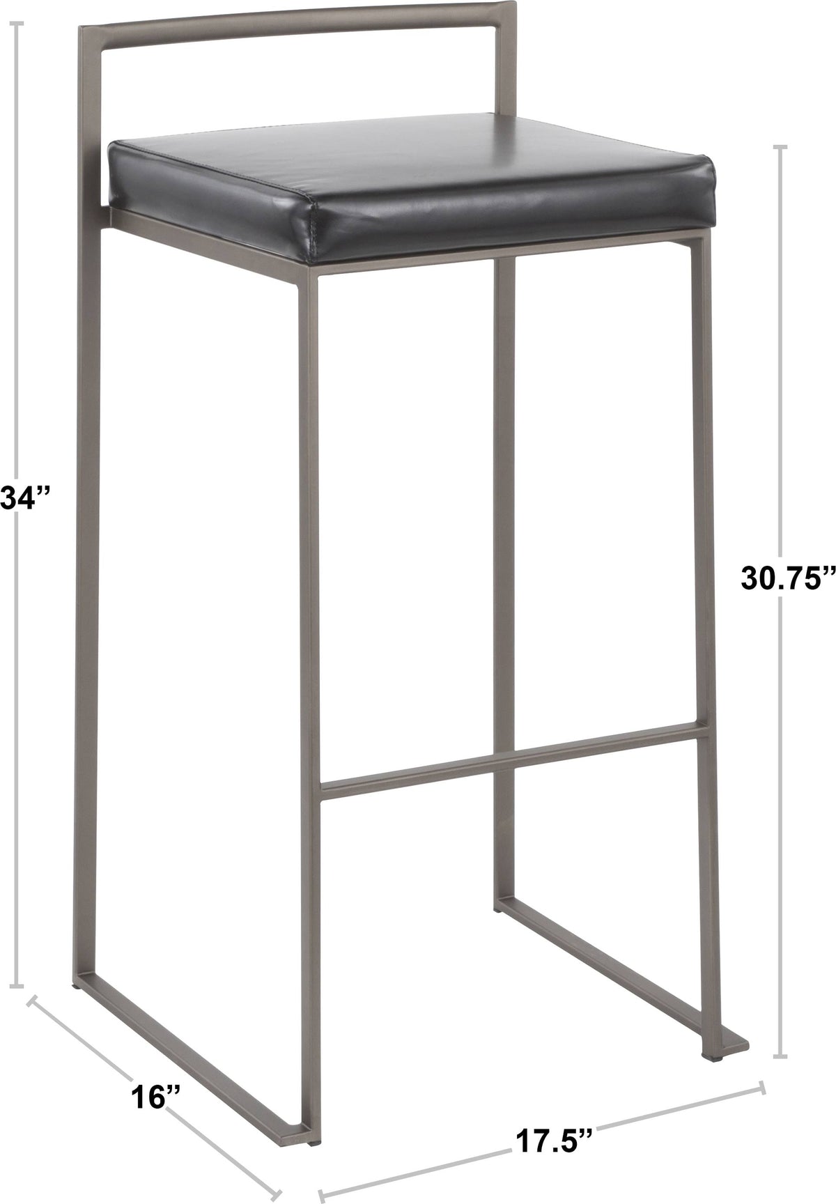 Stackable Barstool Set of 2 L162283