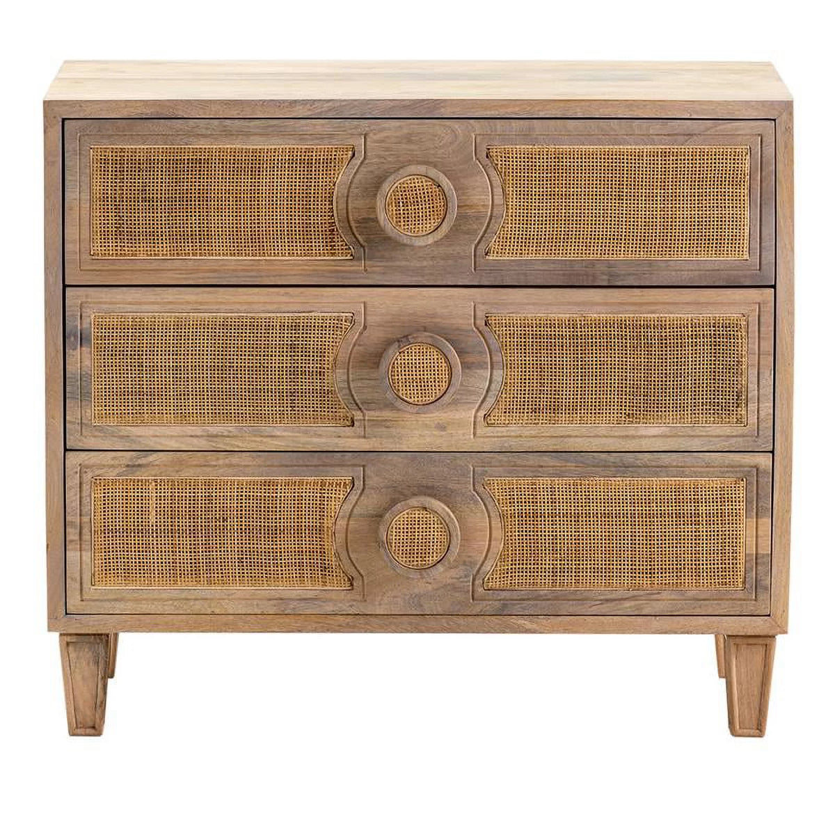 Brown Wood 3 Drawer Chest C88136