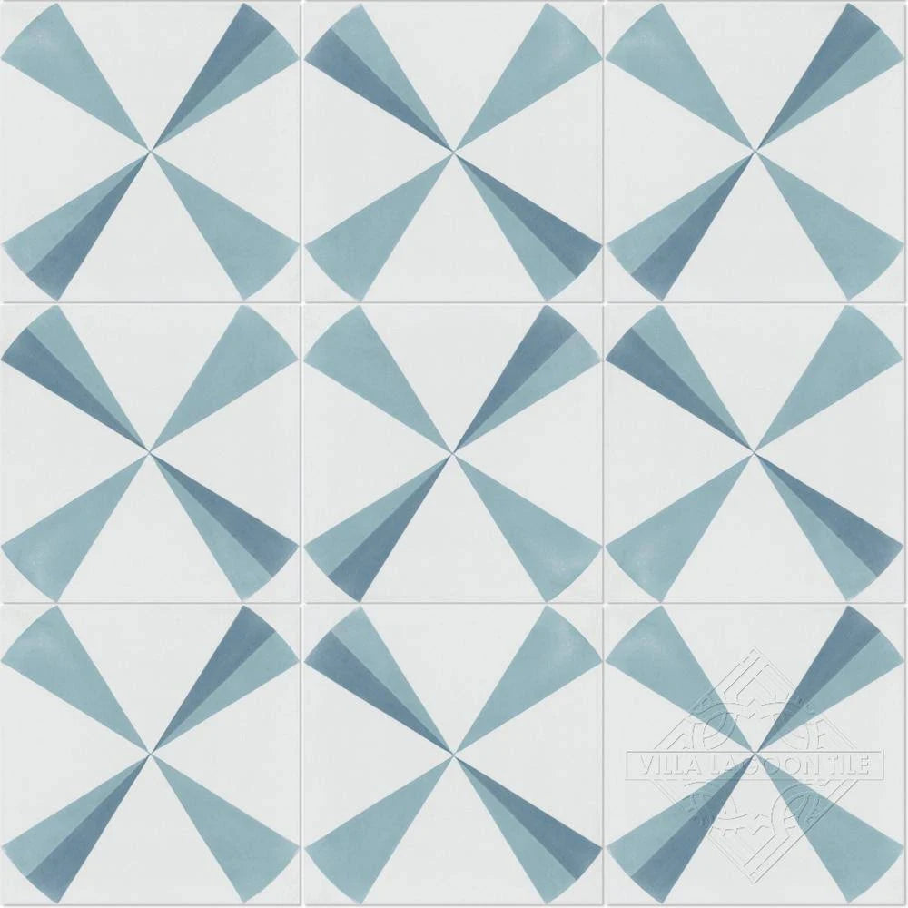 Blue Matte Cement Floor and Wall Tile (Box of 16, 6.96 Sq. ft.) G744388