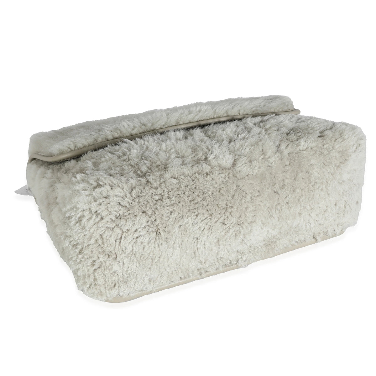 Grey Calfskin Shearling Medium Satchel F76791
