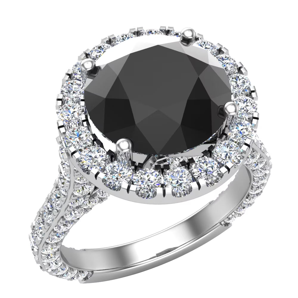 18K White Gold Halo Engagement Ring 5.50 Carat S962498