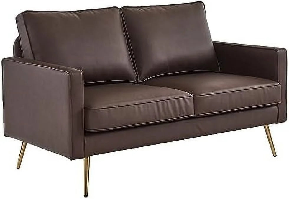 PU Leather Accent Chair with Golden Metal Legs H194