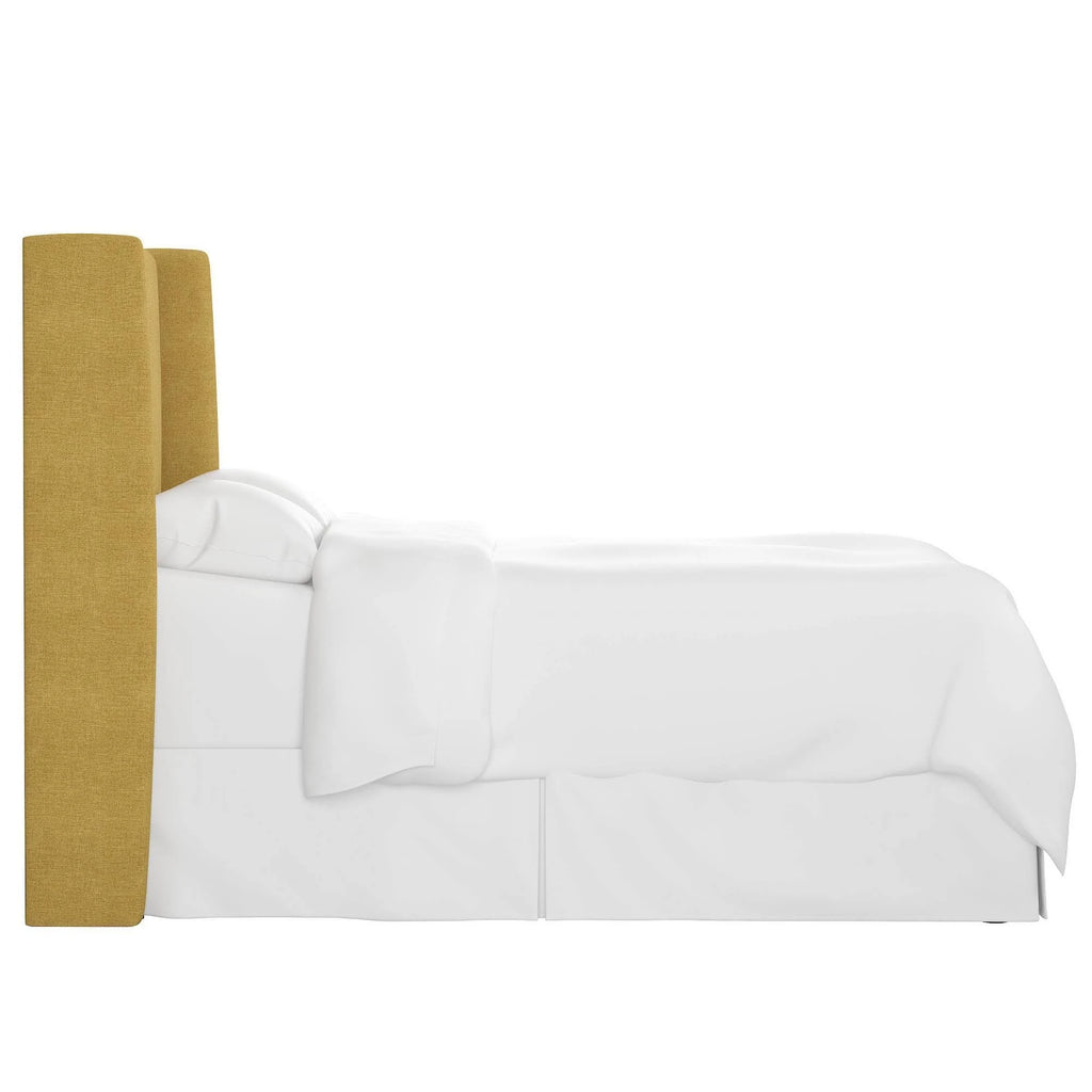 Golden Yellow Linen Wingback Headboard Y660