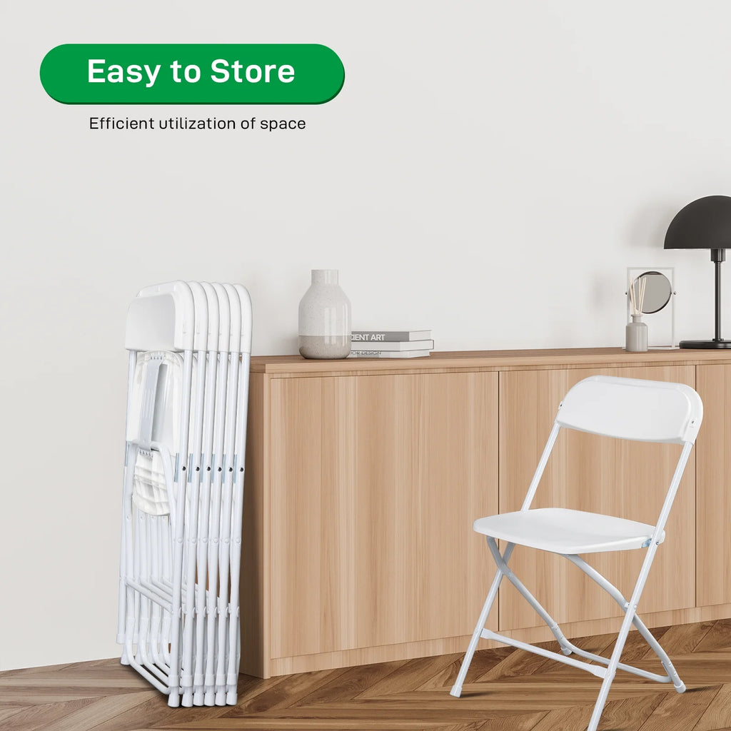 White Plastic Folding Chairs 6 Pack I851