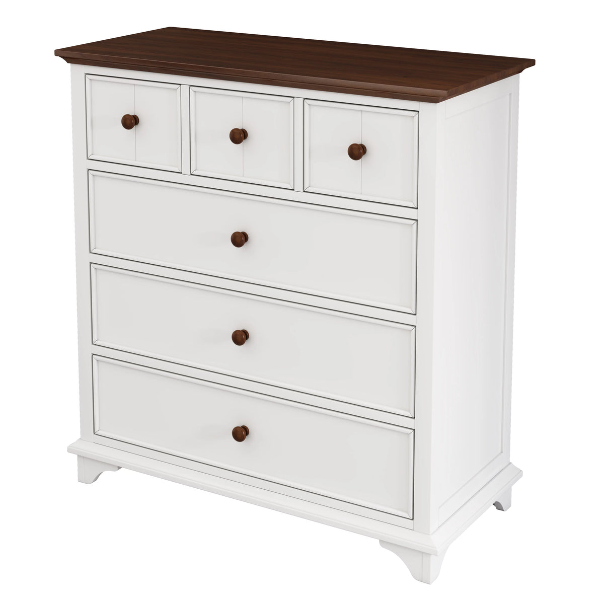 White Wooden 6 Drawer Chest H986