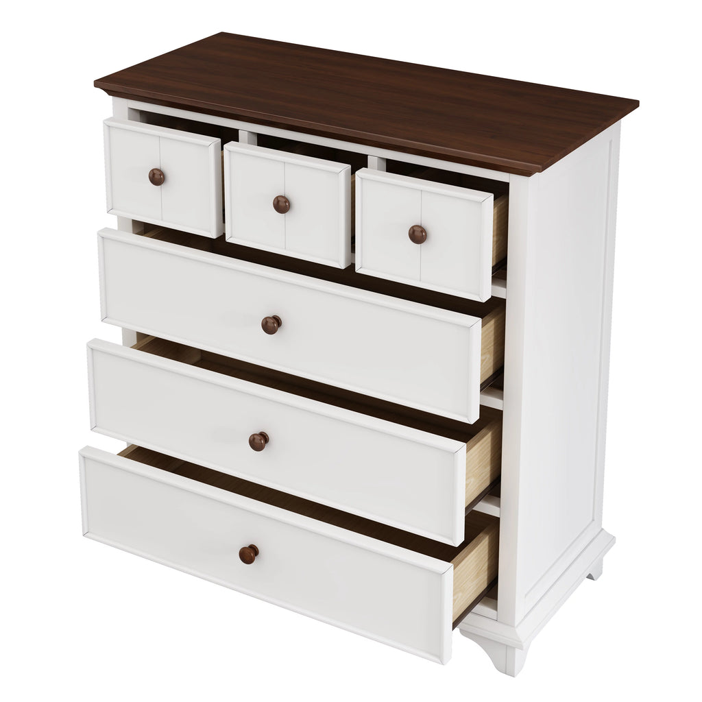 White Wooden 6 Drawer Chest H986
