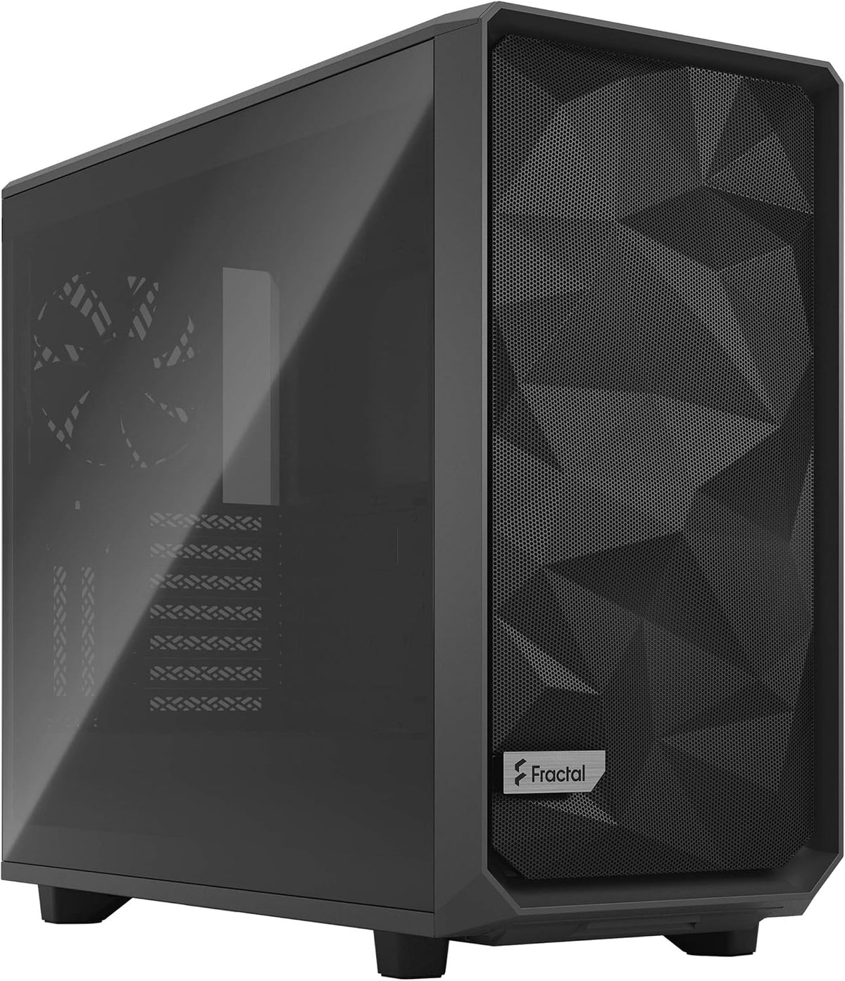 Black ATX Mid Tower Computer Case with Tempered Glass Window B3171