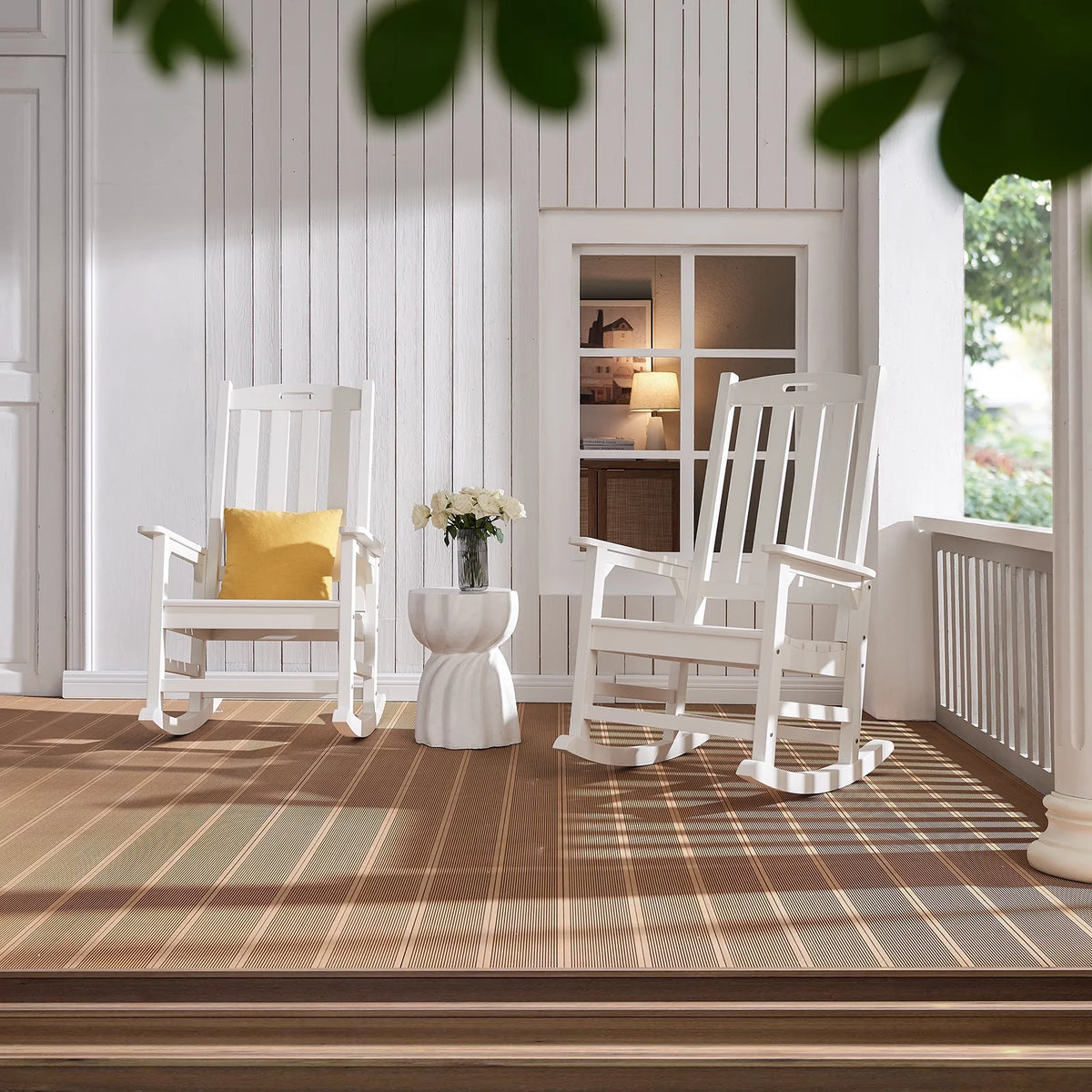 White Poly Lumber Rocking Chair with High Back Z2158