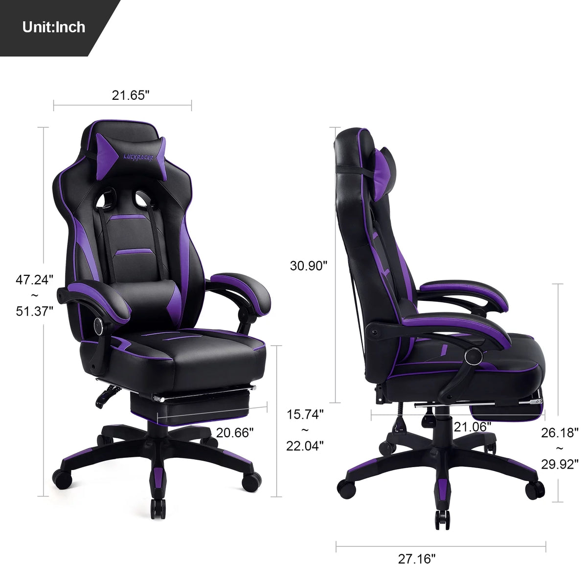 Purple Ergonomic Swivel Gaming Chair V4726
