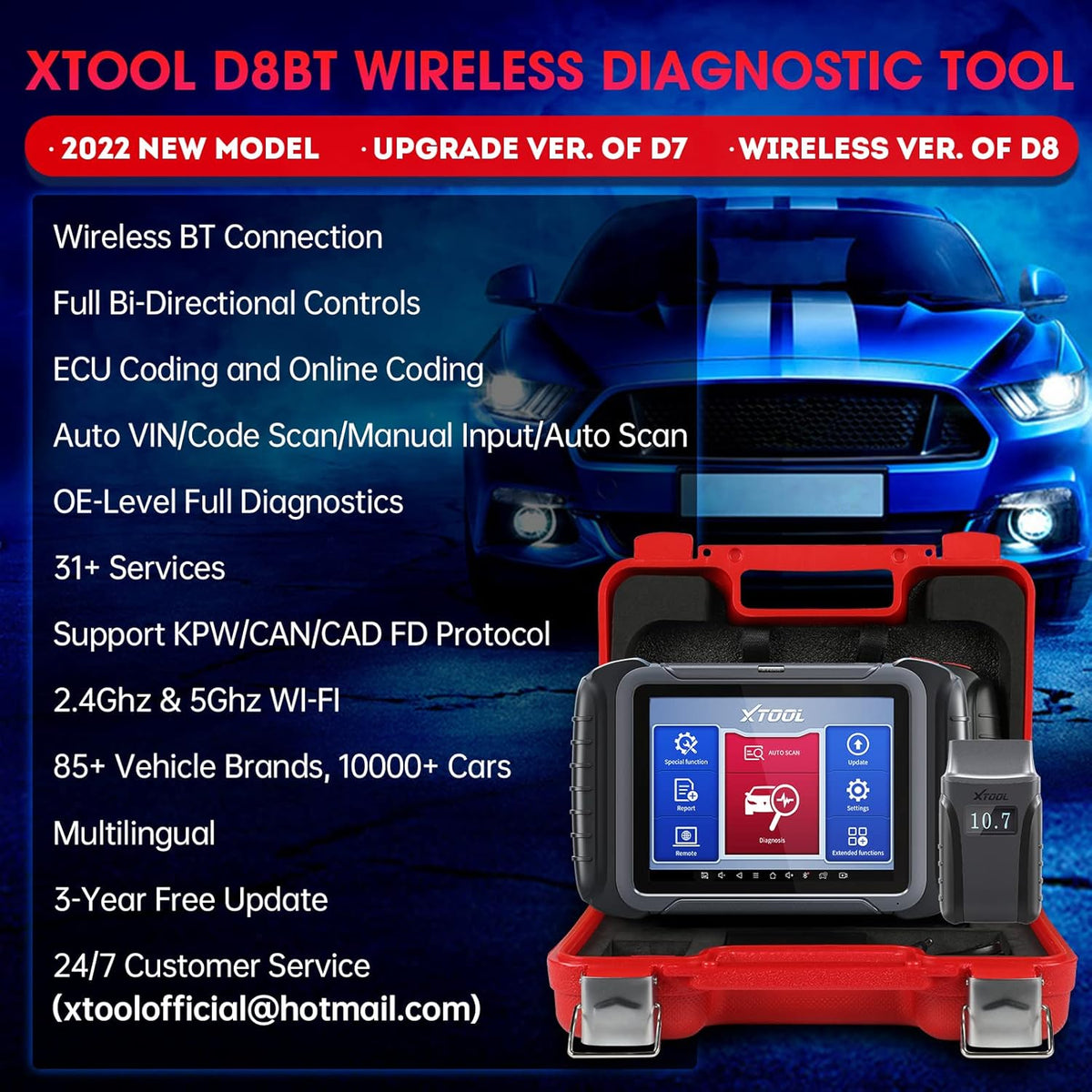 Wireless Automotive Scan Tool with ECU Coding, Full System Diagnostics B314153