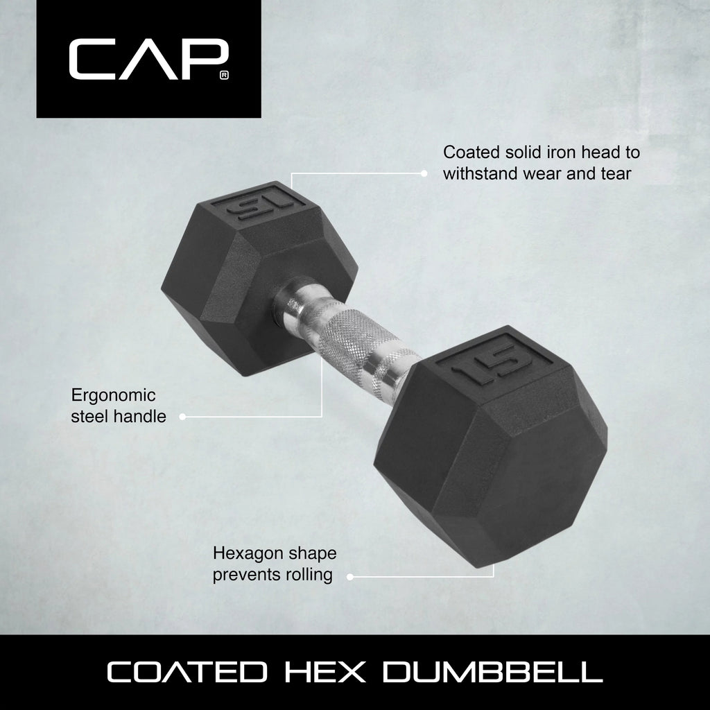 45lb Coated Dumbbell Pair D908