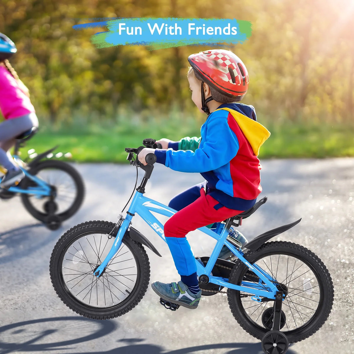 Blue Kids Bike with Removable Training Wheels Z803660