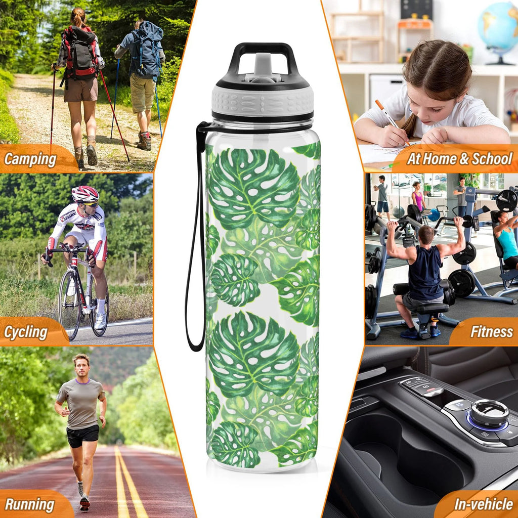 32oz Tritan Water Bottle with Straw Leakproof BPA Free Clear I2824