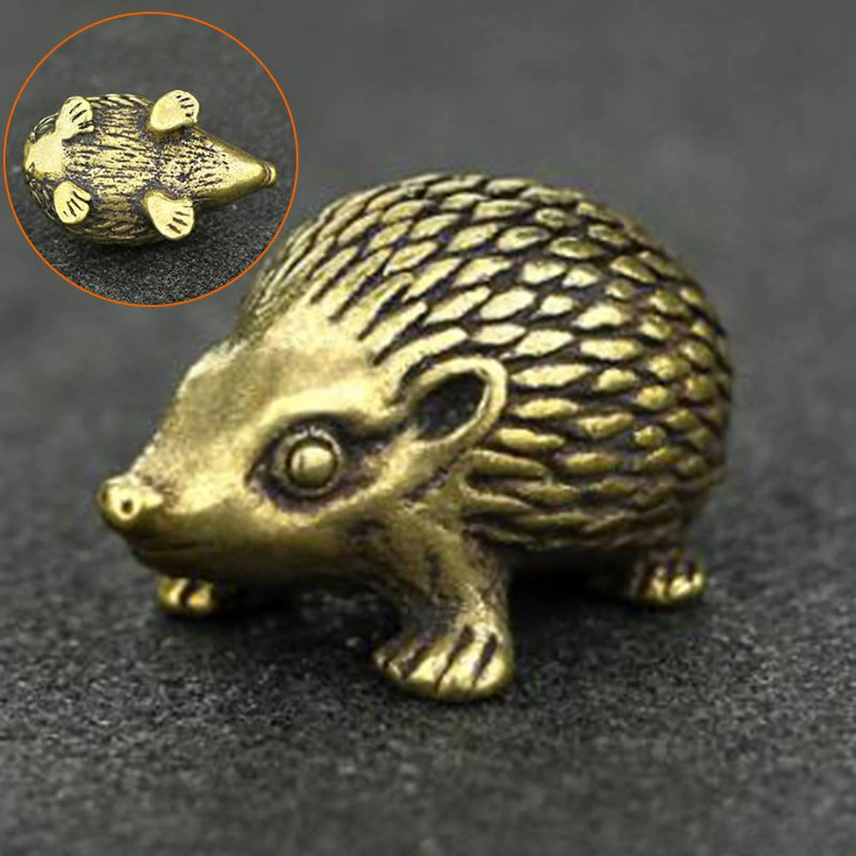 Brass Hedgehog Vintage Antique Statue M495