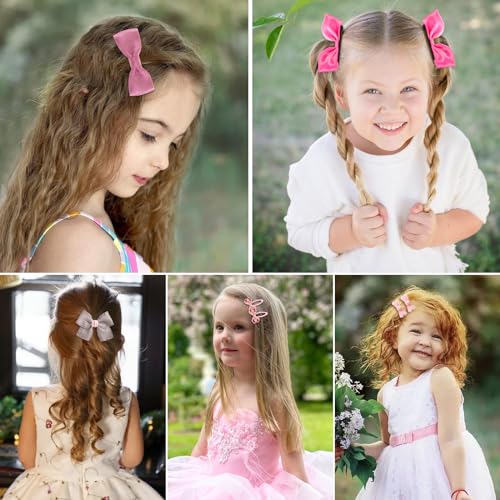 Red Hair Bows with Alligator Hair Clip, Hair Ties, Snap Clip Hairpins M27578