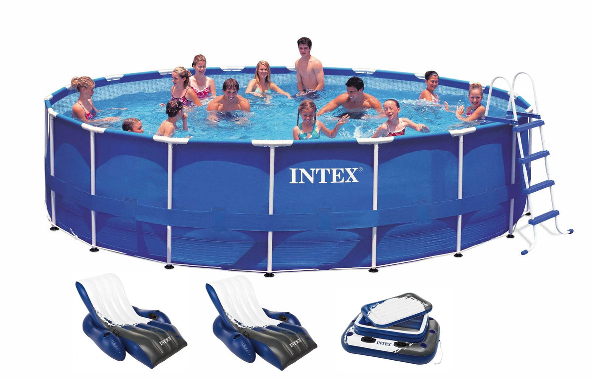 18ft x 48in Round Metal Frame Above Ground Swimming Pool Set S7567