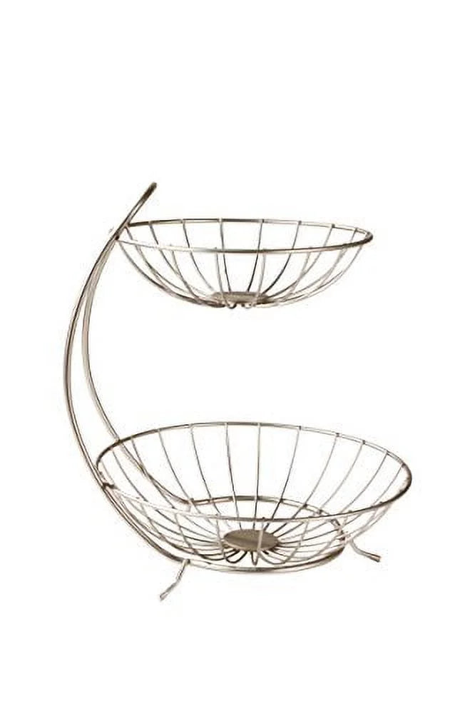2 Tier Satin Nickel Tiered Server L534738
