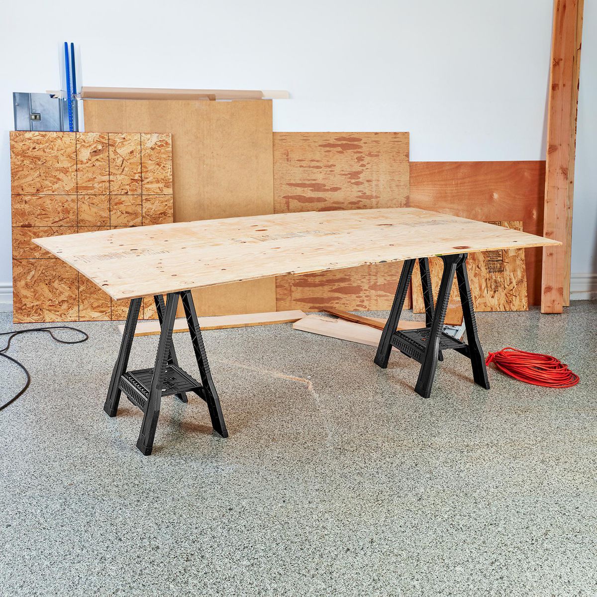 32 in. Polypropylene Folding Sawhorse, 500 lb. Capacity A188940