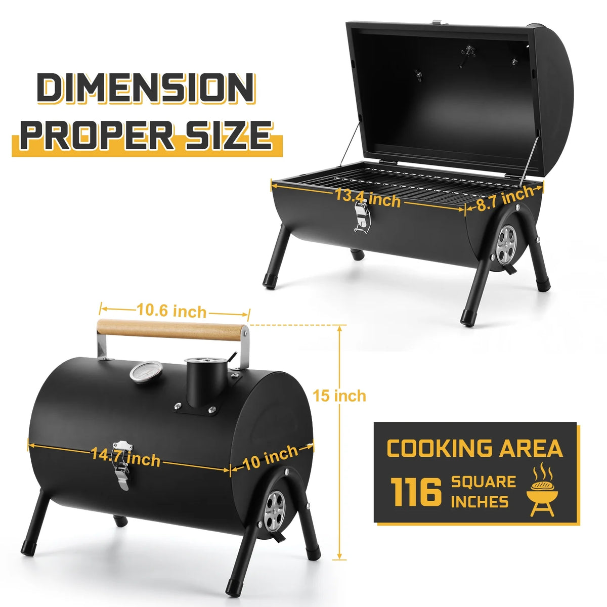 Portable Charcoal Grill with Accessories Tools B219