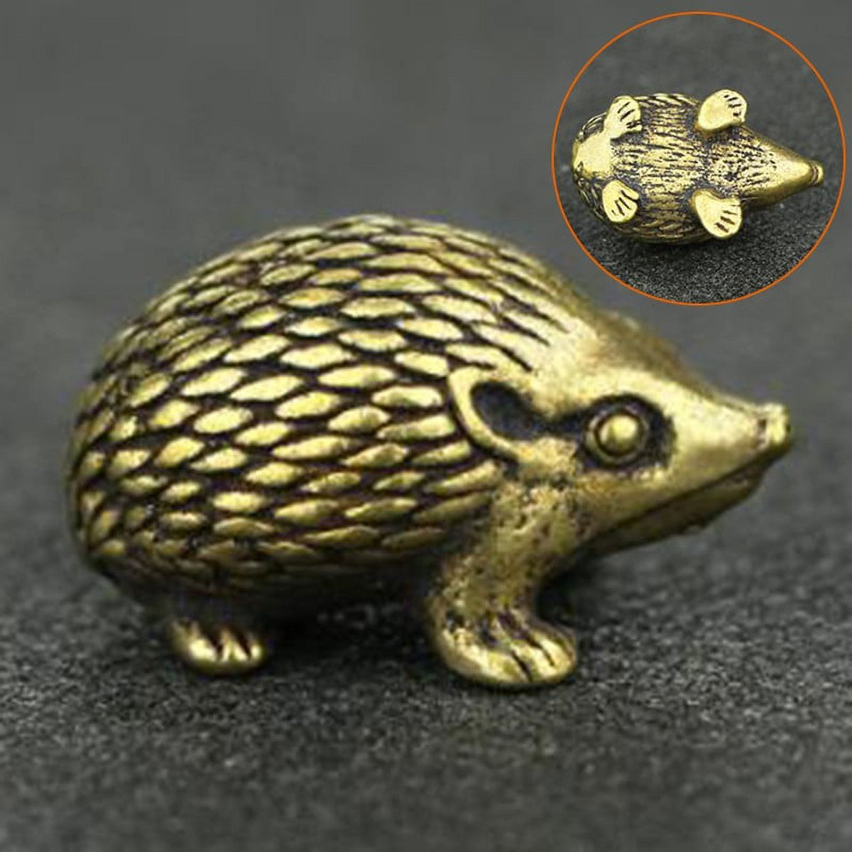 Brass Hedgehog Vintage Antique Statue M495