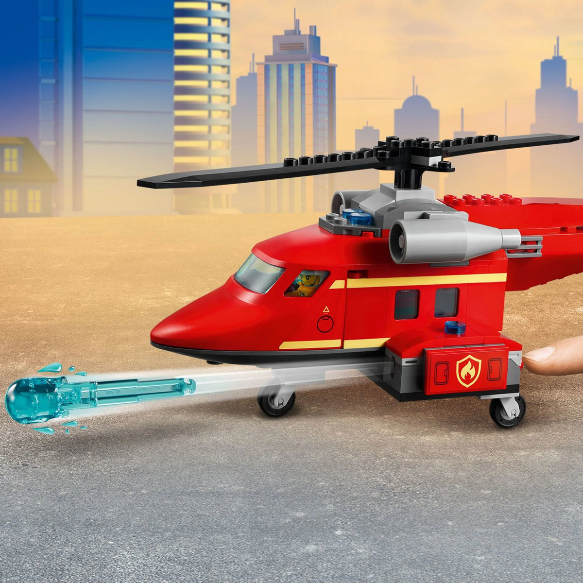 Fire Rescue Helicopter Building Toy and Playset 212 Pieces X6918