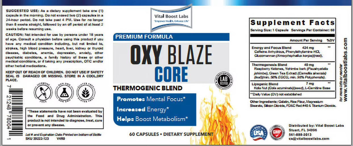 60 Capsules Thermogenic Blend U806