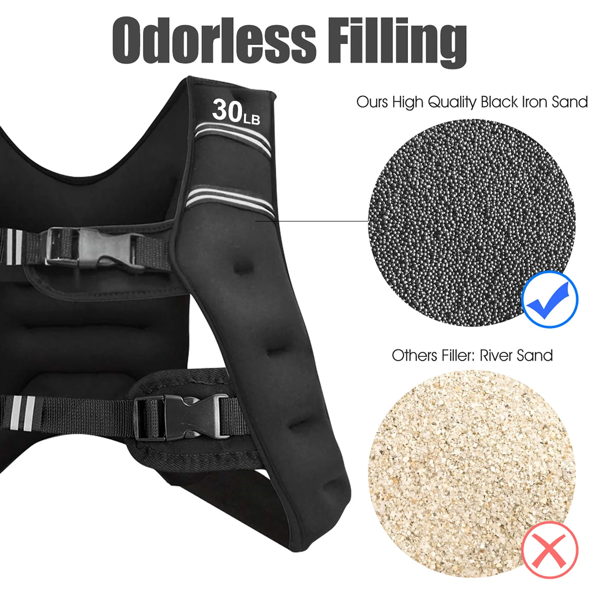 30LBS Adjustable Weighted Vest J486204