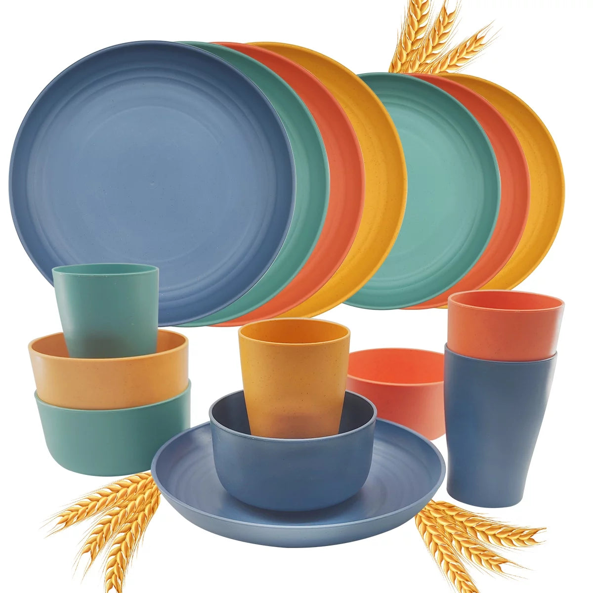 Wheat Straw Dinnerware Set 16 Piece L9902