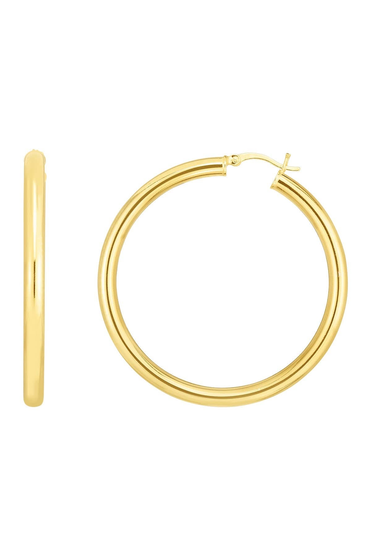 14K Yellow Gold Plated Sterling Silver 44mm Hoop Earrings X249