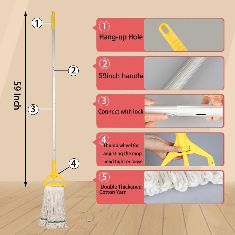 Heavy Duty Commercial Industrial String Mop with Extra Mop Head Y747