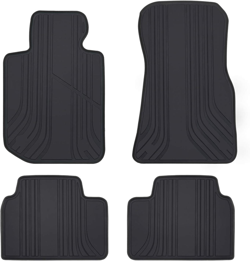 Black and Red Rubber Car Floor Mat Set of 2 Z876584