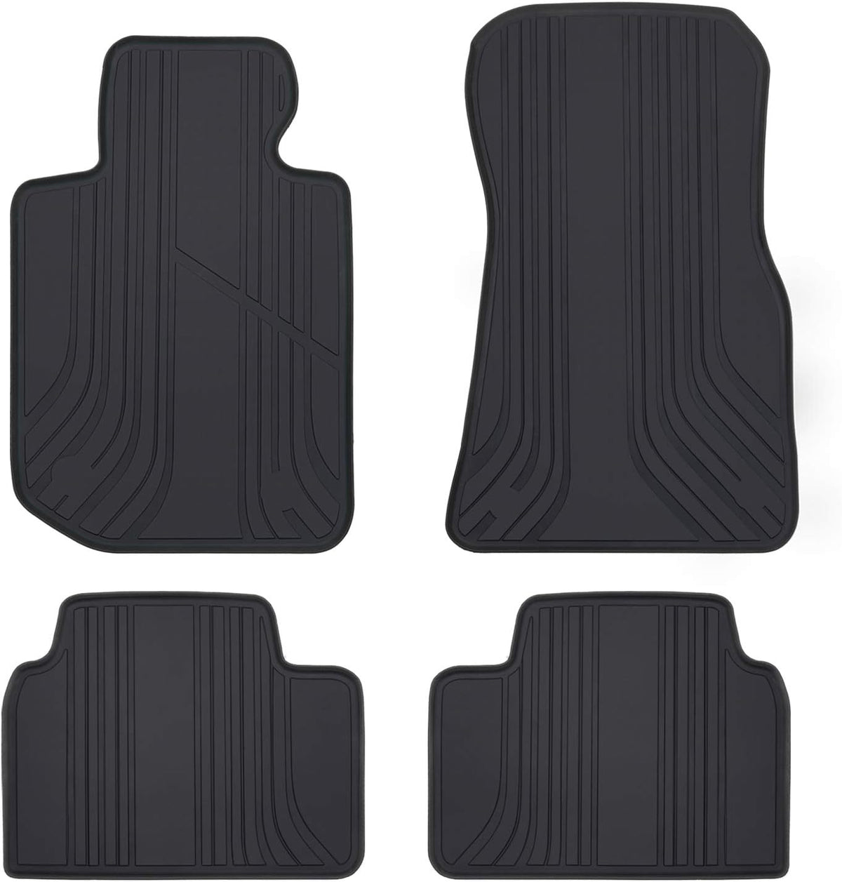 Black and Red Rubber Car Floor Mat Set of 2 Z876584